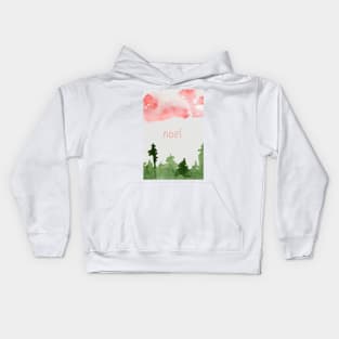 Christmas Noel Watercolor Kids Hoodie